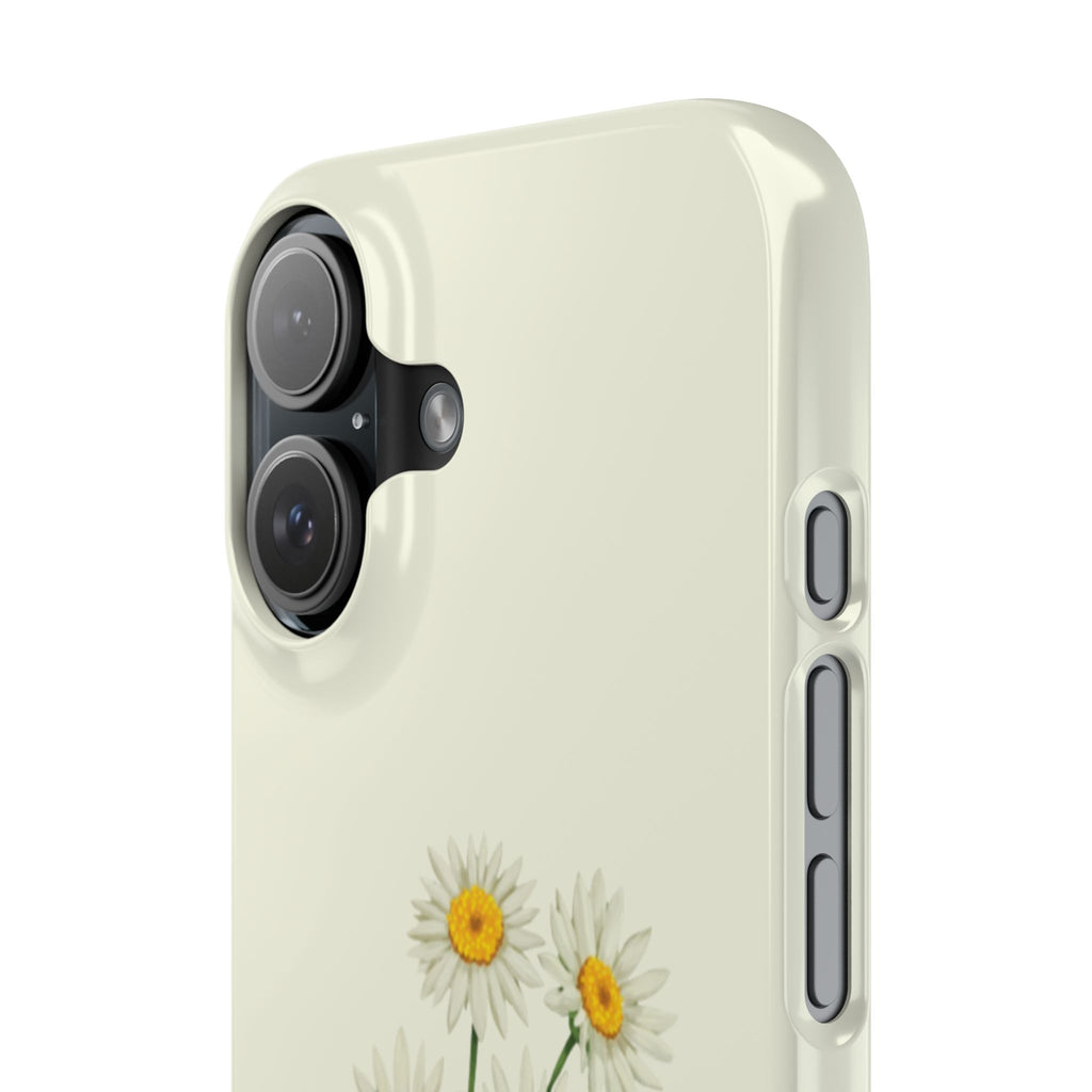Cute Daisy Heart Phone Case — Slim Floral iPhone Case with Smiley Pink Heart