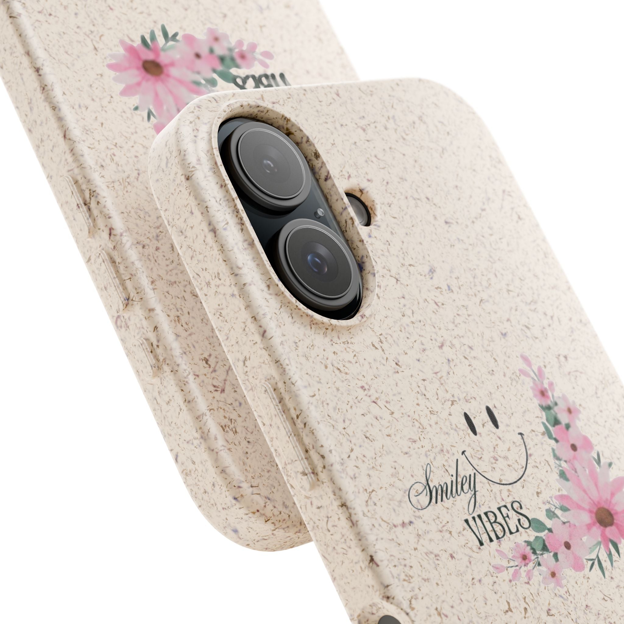 Biodegradable Phone Case — Smiley Vibes Floral Eco-Friendly iPhone Cover