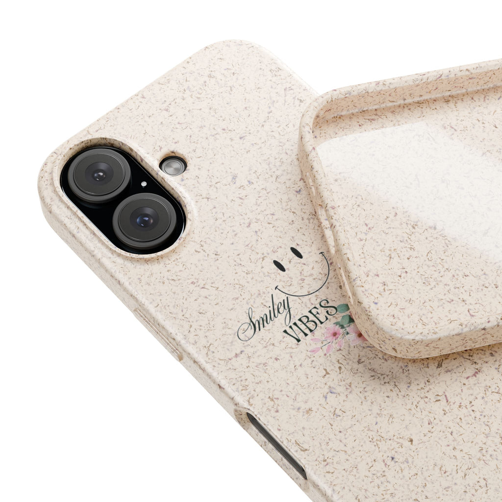 Biodegradable Phone Case — Smiley Vibes Floral Eco-Friendly iPhone Cover