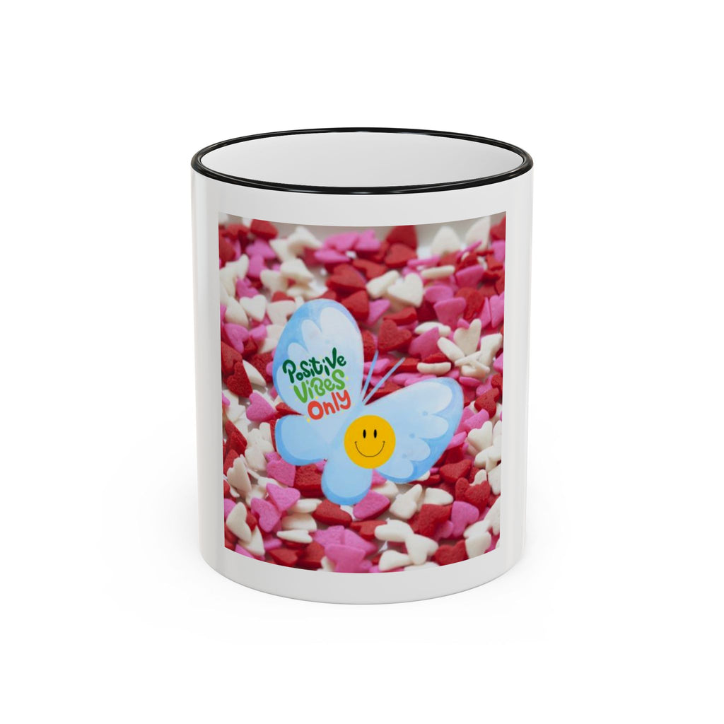 Positive Vibes Only Butterfly Mug — Handle Coffee Cup