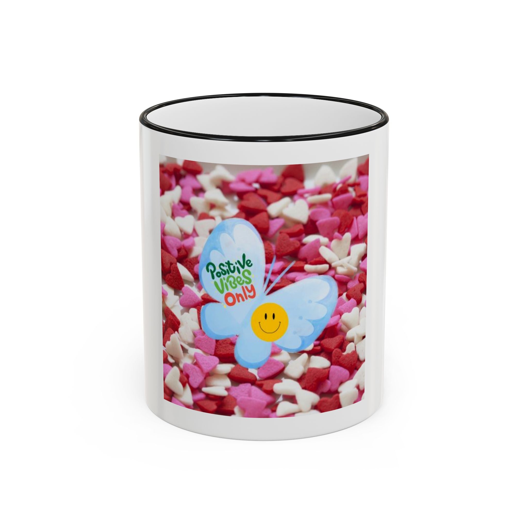 Positive Vibes Only Butterfly Mug — Handle Coffee Cup