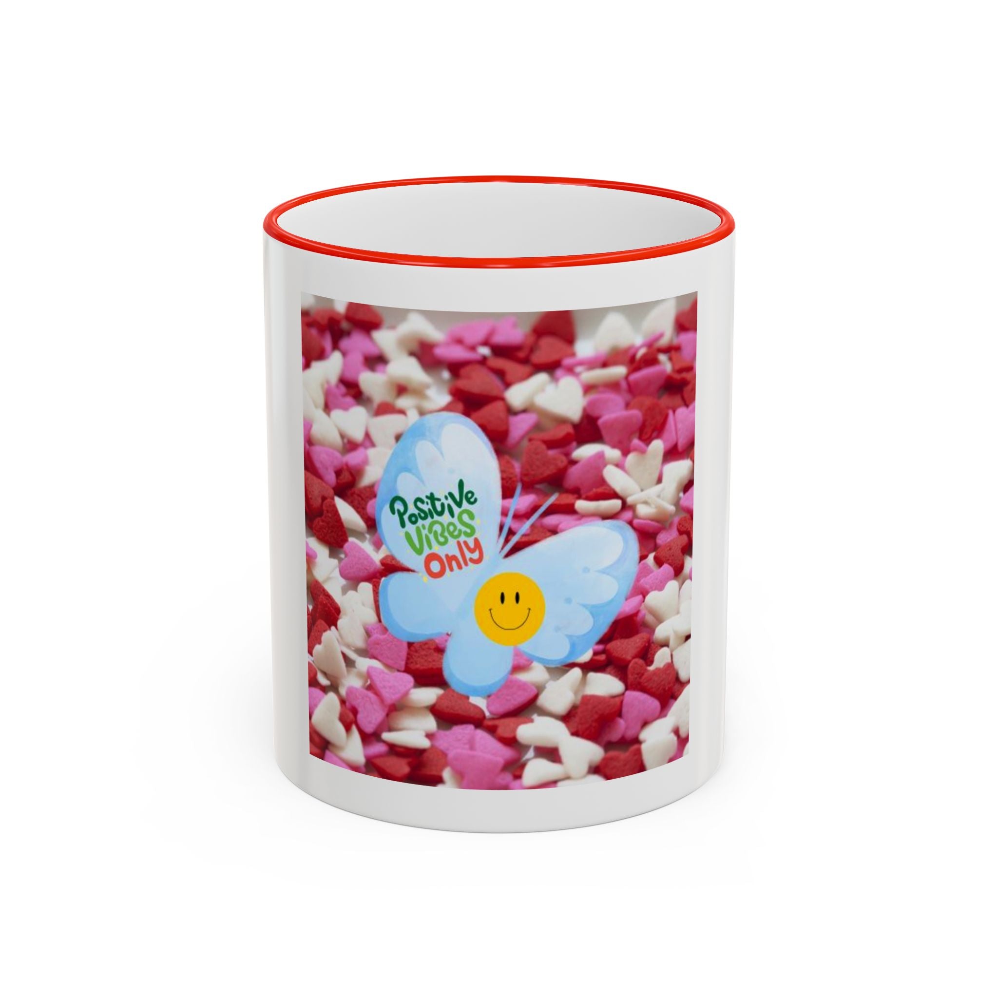 Positive Vibes Only Butterfly Mug — Handle Coffee Cup