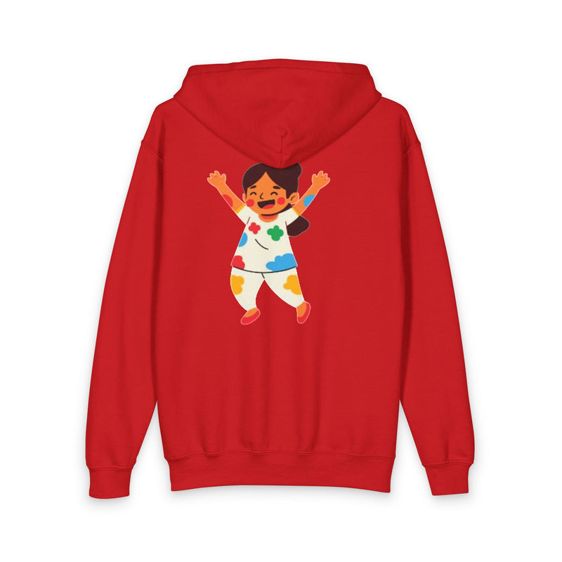 Kids Zipped Hoodie — Colorful Happy Child Print, Playtime & Back-to-School Jacket