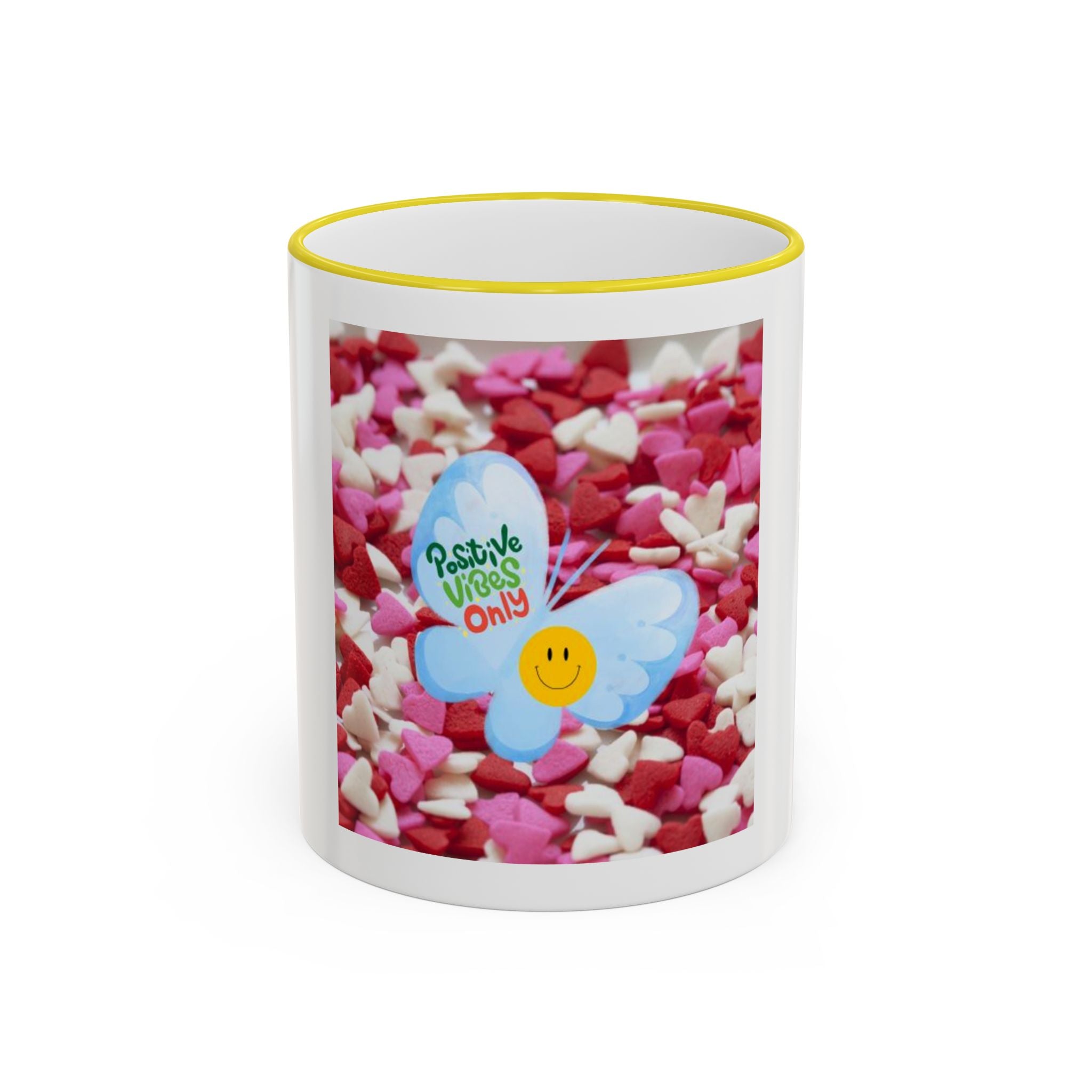 Positive Vibes Only Butterfly Mug — Handle Coffee Cup