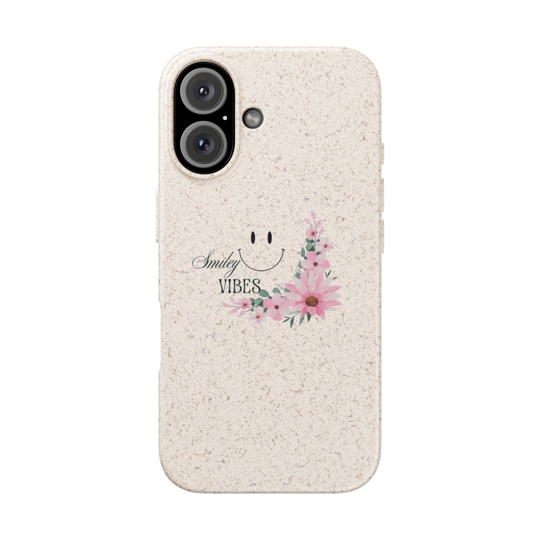 Biodegradable Phone Case — Smiley Vibes Floral Eco-Friendly iPhone Cover